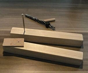 1. Mark the place where the dowel should be.  Use a jig to determine the correct location.